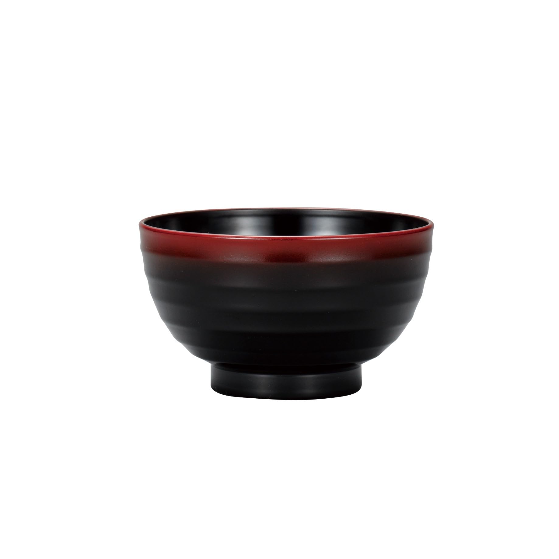 Miyamoto Sangyo MIYAMOTO JAPAN Lacquered Flat Soup Vermilion Gradation with Black H7 143034 Bowl, Interior, Size Approx. 12