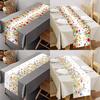 Spring Watercolor Flower Linen Table Runner Holiday Wedding Party Decor Farmhouse Summer Floral Home Kitchen Dining Table Decor
