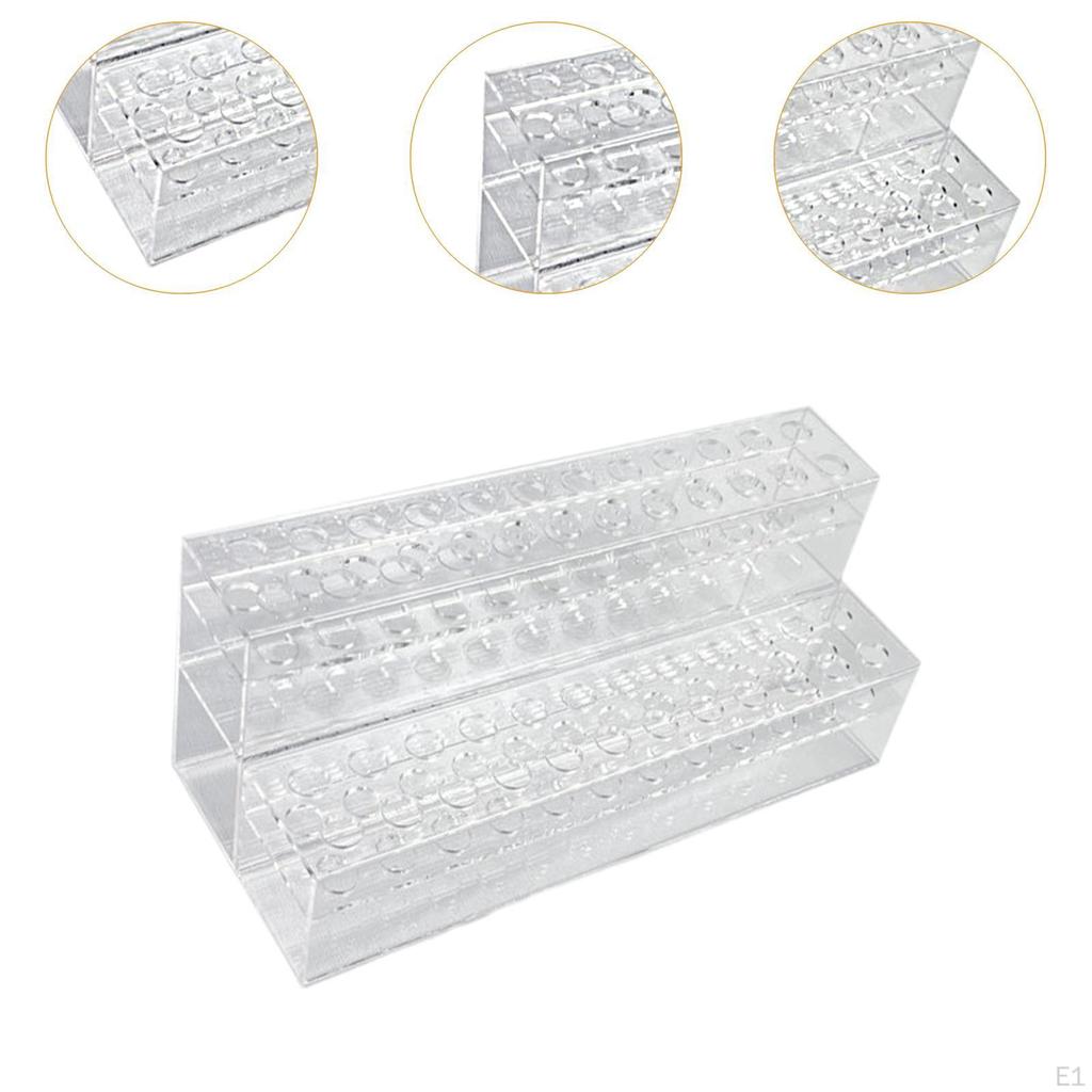 Traditional Chinese Hairpins Holder Pen for Desk 2 Tiered 48 Slots Acrylic Transparent