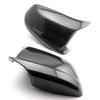 2pcs Carbon Fiber Pattern Black Side Mirror Cover Caps Overlay Replacement for BMW 5 Series F10 F11 F18 2010-2013 Accessories
