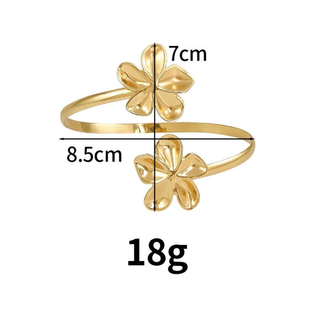 Metall-Blumen-Manschettenarmband Emaille-Glasur Handwerk Spiral-Armband Floral Offene Manschette Armreif Damen
