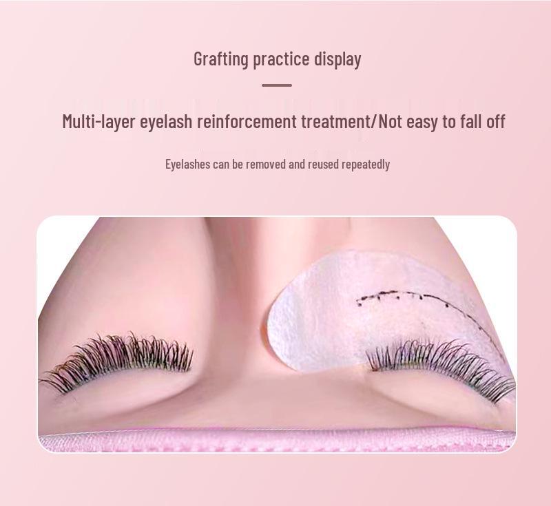 Μανεκέν Πρακτικής Βλεφαρίδων Τριών Στρώσεων με Αντικαταστάσιμα Βλέφαρα για Εκπαίδευση Επέκτασης Βλεφαρίδων.