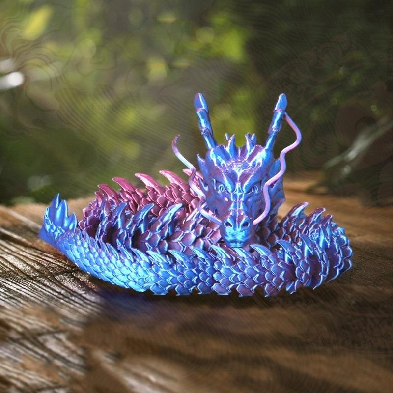 30CM 90cm 3D Printed Conjoined Dragon Ornaments Joints Can Move Creative Dragon Plants Rockery Fish Tank Landscaping Decoration
