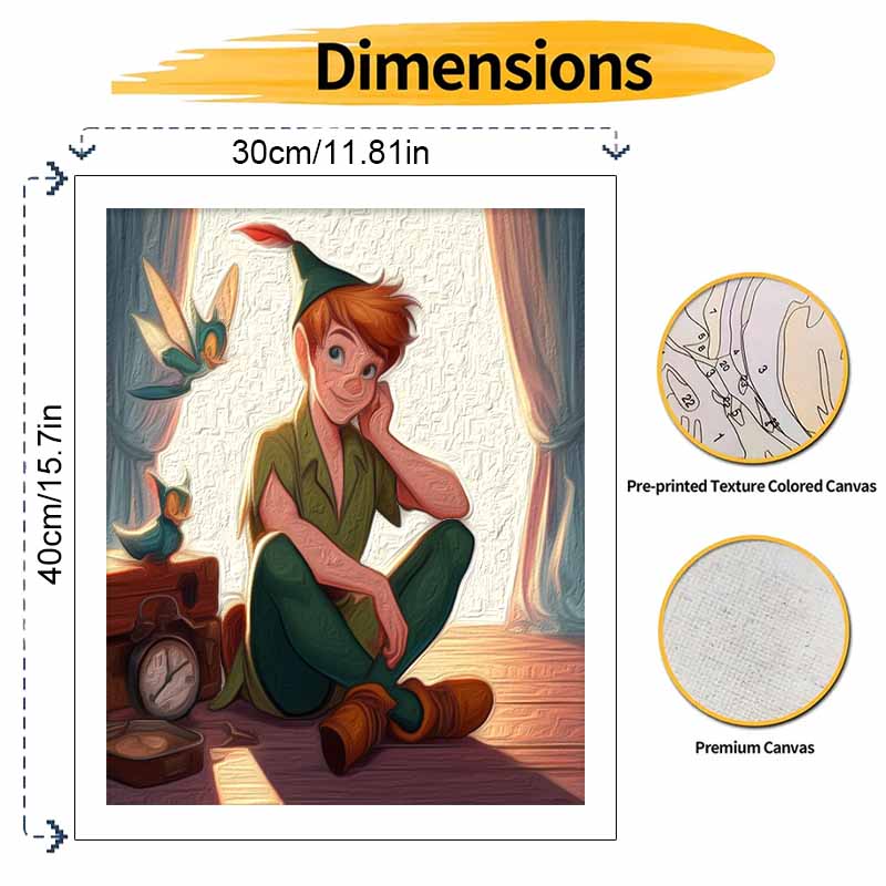 Disney Peter Pan DIY Oil Painting Kits Hand Painting Home Decor Craft Gift Ideas Canvas Wall Art Paint By Numbers For Adults Wall Decor