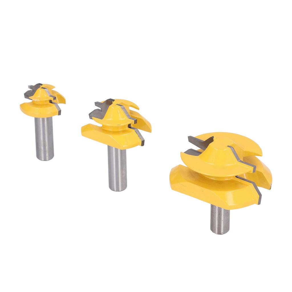 3 Stück 12in Schaft Fräser 45 Grad Leimfugen-Nutfräser Holzbearbeitung Fräswerkzeugsatz