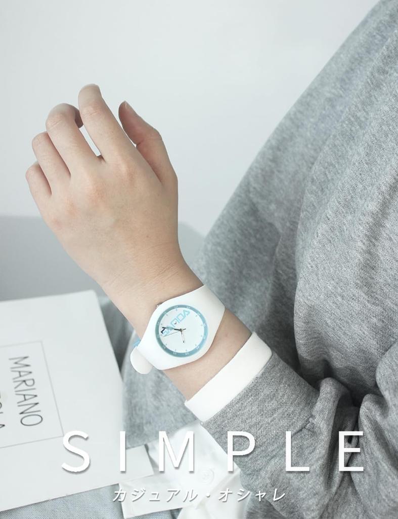 Unisex Watch with Rubber Strap, Water Resistant, Easy to Read, White, for Testing