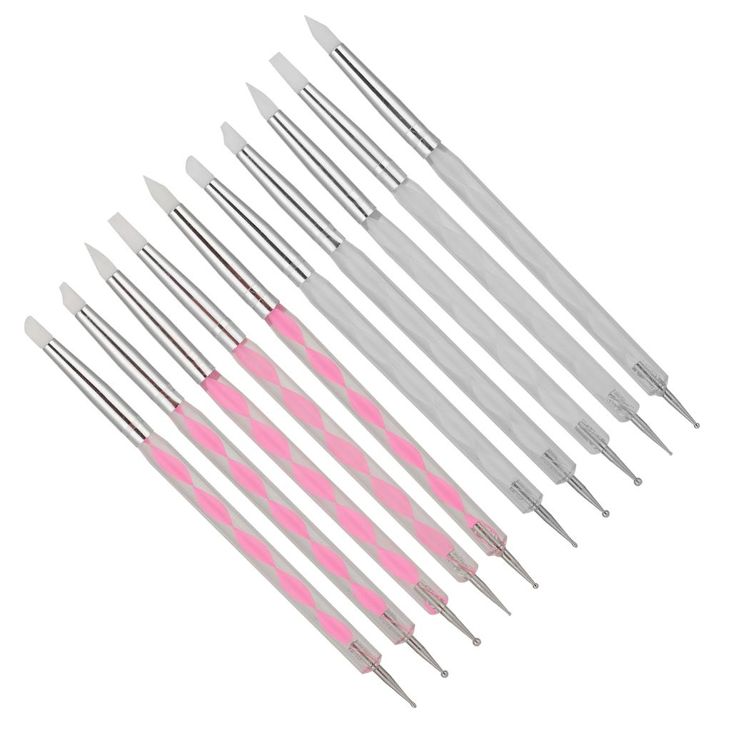 5pcs Nail Art Dotting Pen  Ended Nail Painting Pen  Carving Pen with Acrylic Handle