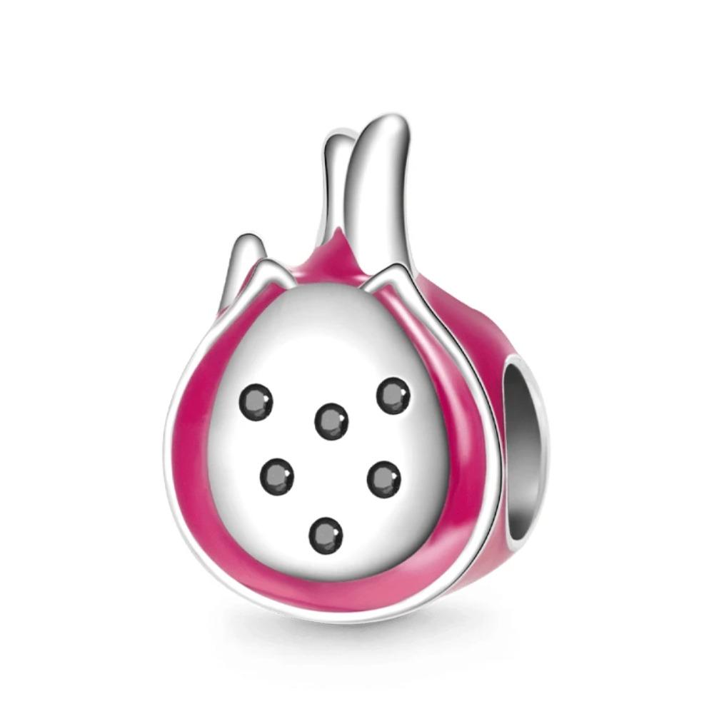 925 Silver Colorful Fruit Birthday Cake Milk Burger Chili Pendant Bead for DIY Women Bracelet Jewelry