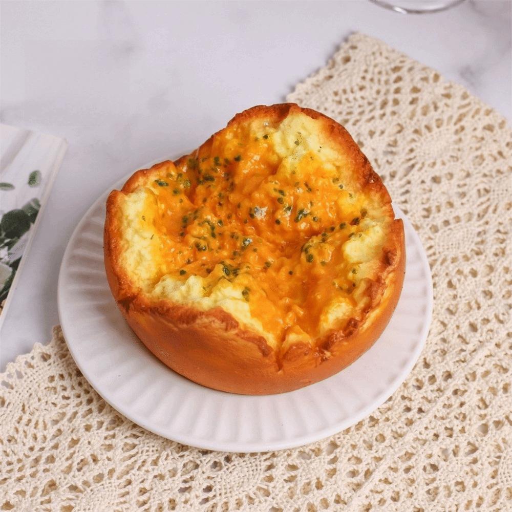 Soft Simulated Cheese Bun Stress Relief Squeeze Toy Funny Bread Squishy Toy for Adults Kids Gift