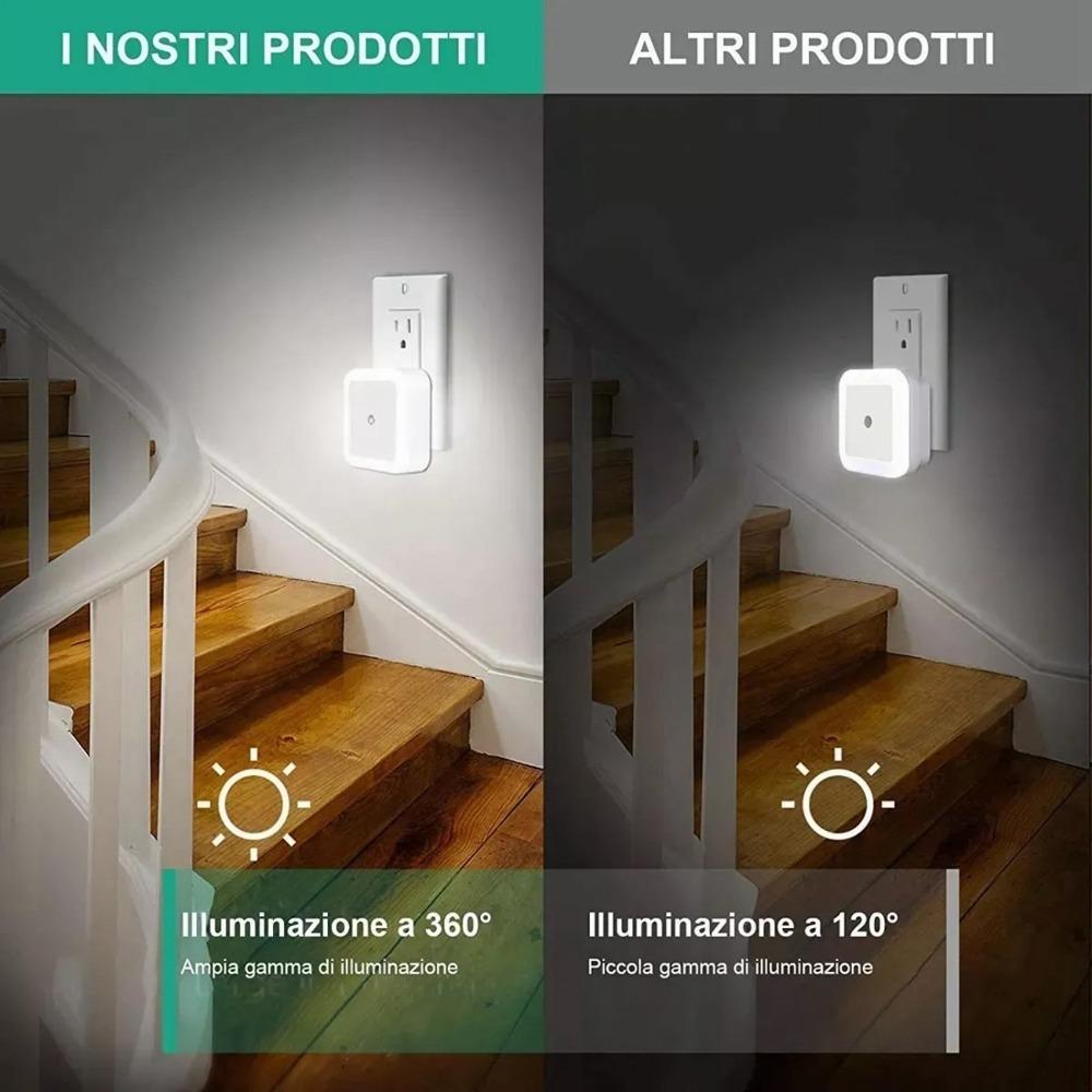 6 Pack Dusk to Dawn Sensor LED Night Light Square Smart Sensor Light Motion Sensor Light Hallway