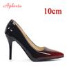Fashion Aphixta 10cm Heels Women Pumps Shoes Pointed Toe Bling Gold Patent Leather Sexy Wedding Party Official Shoes Woman Big Size 48