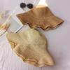Summer Fashion Women Straw Hat Lady Summer Sun Hat Visor Cap Panama Style Bucket Cap Strawhat Beach Hat Outdoor Girl Cap