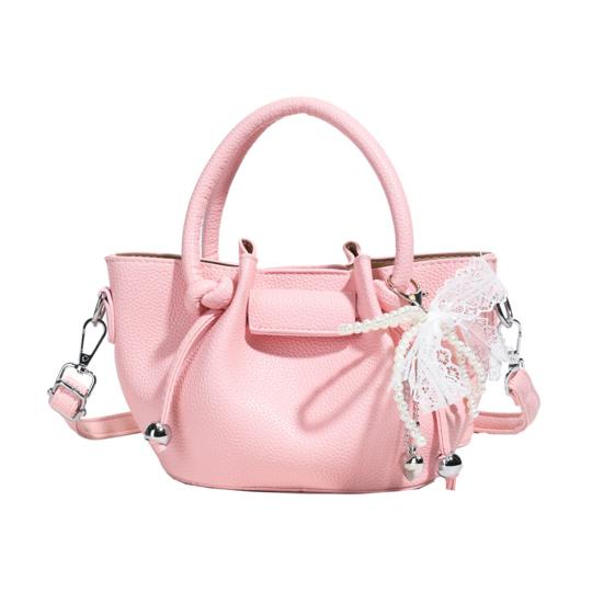 

Женская ретро-сумка однотонная сумка через плечо кроссбоди тоут с регулируемым плечевым ремнем для поездок на работу, вечеринок, свиданий розовый