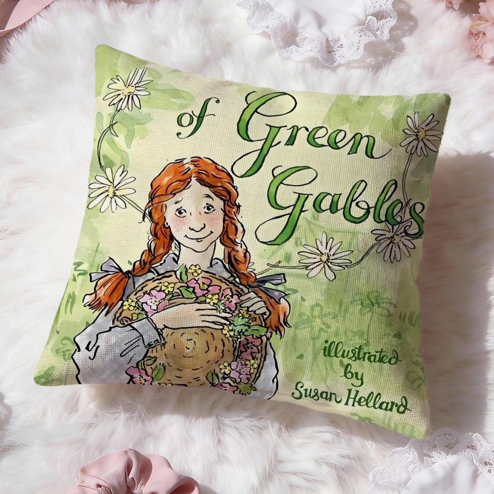 Classic Books Anne of Green Gables  Cover Premium Comfort Reversible Pillow Cove -Two in One Design for Any Room & Car Interior
