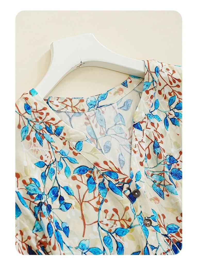 Damska długa sukienka z jedwabiu morwowego z dekoltem w serek – Dopasowana w talii, z rękawem do połowy, Wygodna