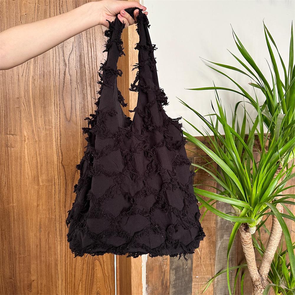 

Сумка з пензликом студентка коледжу жіноча сумка жилетна сумка літературна сумка через плече полотняна сумка великої місткості чорний