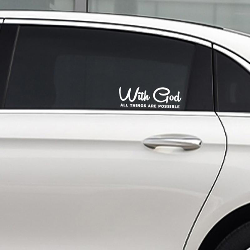 Mit Gott sind alle Dinge möglich Autoaufkleber Wasserdichter Vinylaufkleber Autozubehör Dekoration