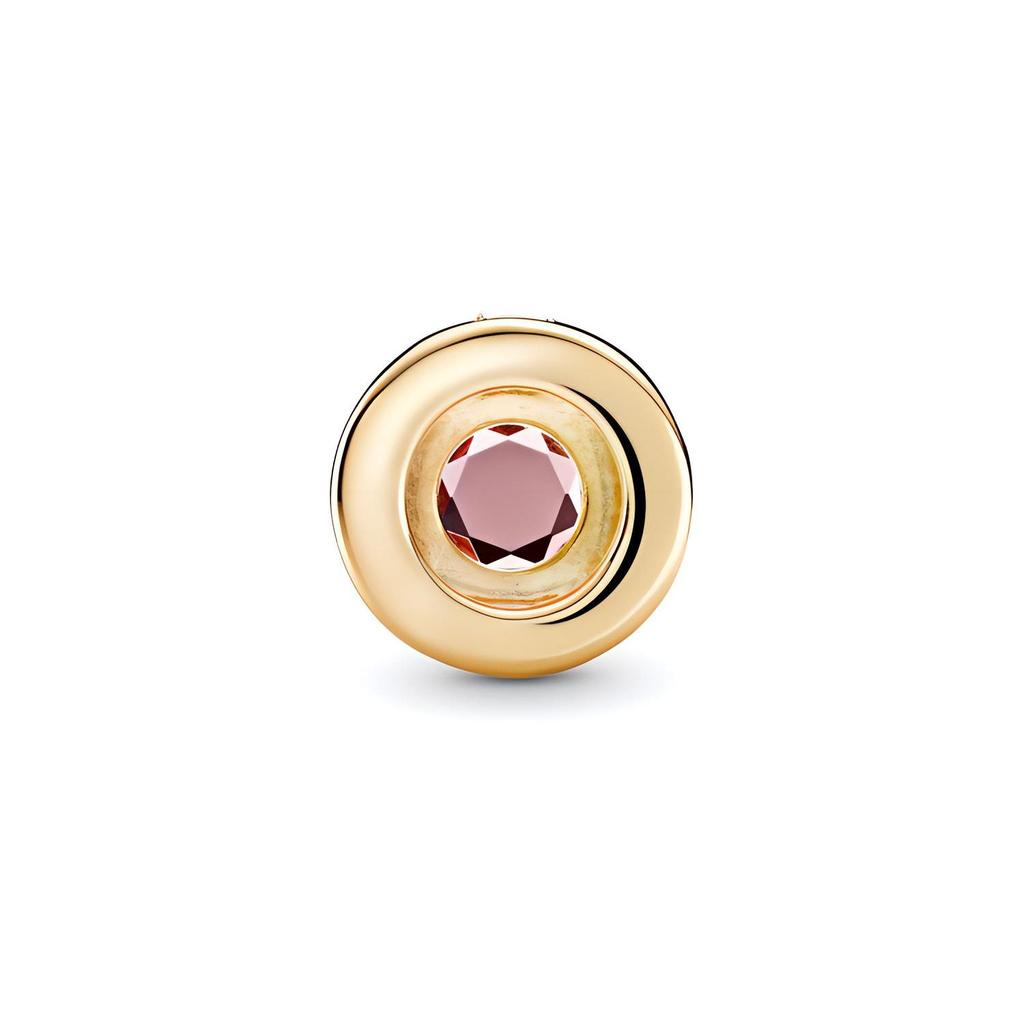 Pandora Reflexions Simple Round Ring Charm Clip Women Jewelry Gold 767891NPO