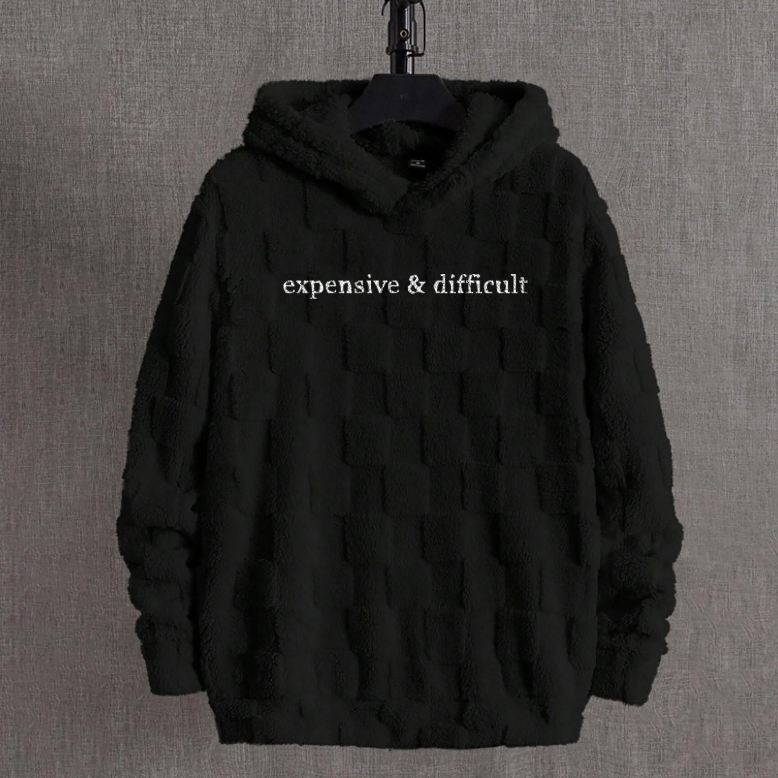 

Женская модная повседневная свободная толстовка с круглым вырезом и длинным рукавом с капюшоном M чёрный