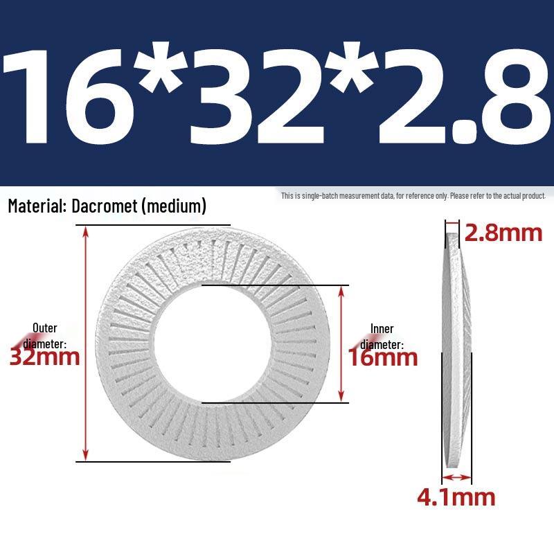 304 Stainless Steel Serrated Single-Sided Anti-Slip Lock Washer, Disc/Saddle Type, Sizes M3-M8