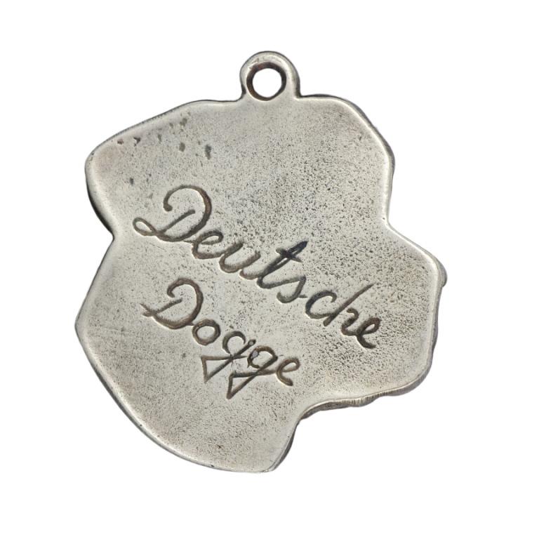Alano II - Ciondolo a forma di cane placcato in argento, decorazione per borsetta, ciondolo per zaino del marchio Art-Dog