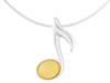 Short Silver Necklace Music Note With Milky Amber Music Note Eighth Choker 40