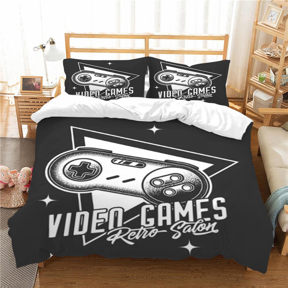 

Пододеяльник для кровати, подарок для мальчика, крутой дизайн геймпада, 2/3 шт., постельное белье, детская наволочка, покрывало EU Single 135x200cm