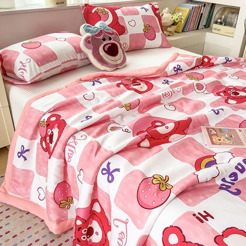 Skincare Polishing Summer Cool Quilt Student Dormitory Water Wash Cotton Single Person Summer Quilt Air Conditioning Quilt Summer Thin Quilt