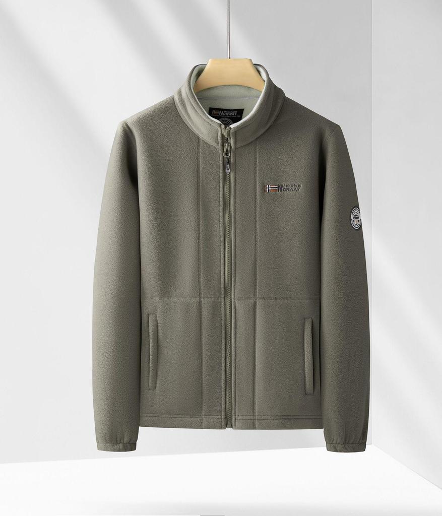 Norwegian Single Plus Velvet Thickened Men's Polar Fleece Jacket - Autumn/Winter Warm Loose Fit, Large Size