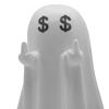 Halloween Ghost Figurine Middle Finger Ghost Ornament Resin Flip The Bird Ghost Statue for Desk Home Office Bathroom