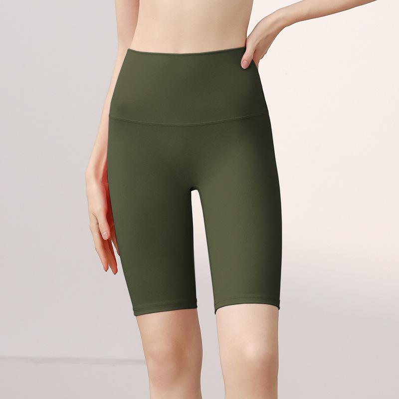 Sports Shorts, Yoga Five-point Pants, Women's High Waist, Hip Lift, Tight Body Wear, Fitness Pants, Running Cycling Pants, Nylon