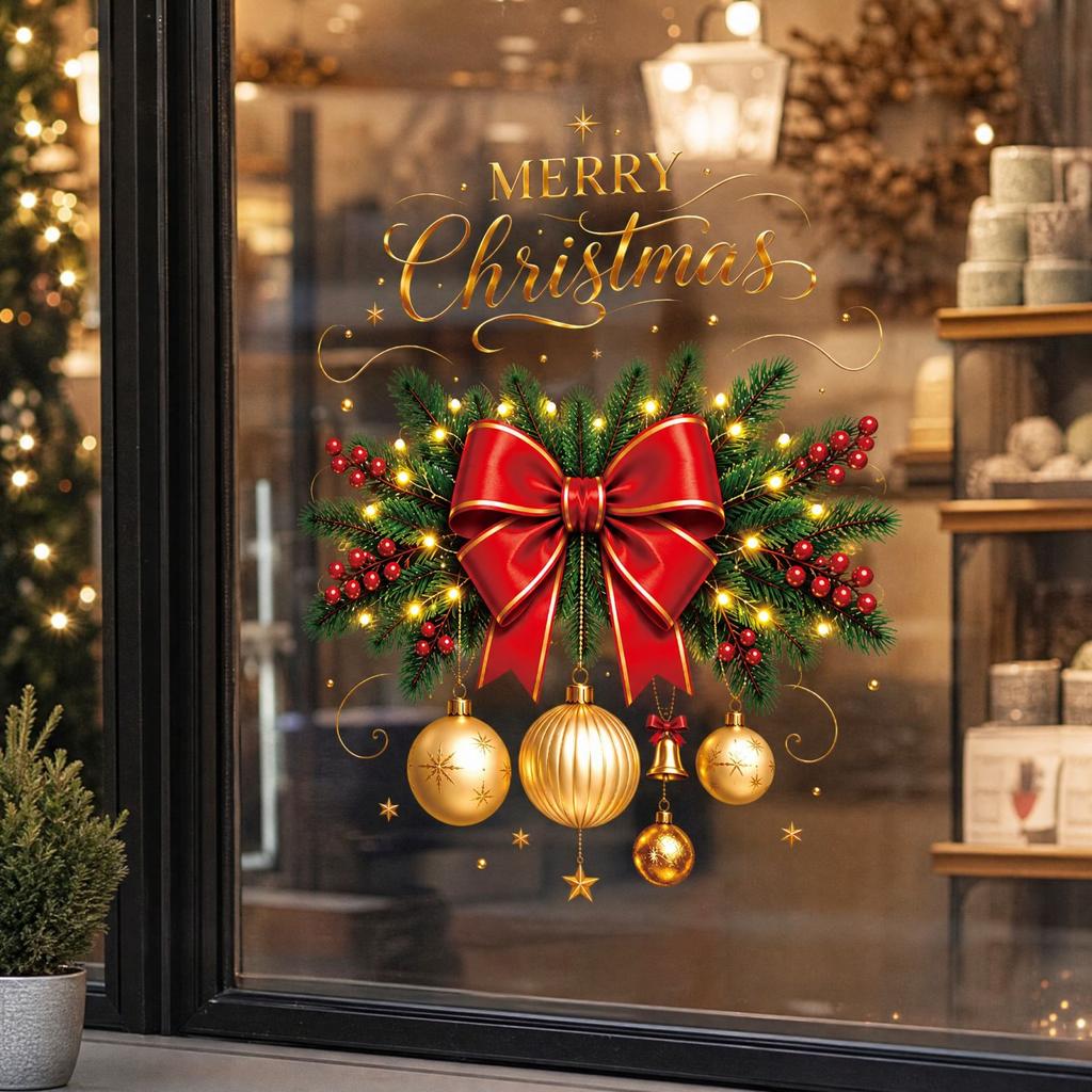 Christmas Glass Stickers for Window Holiday Decor