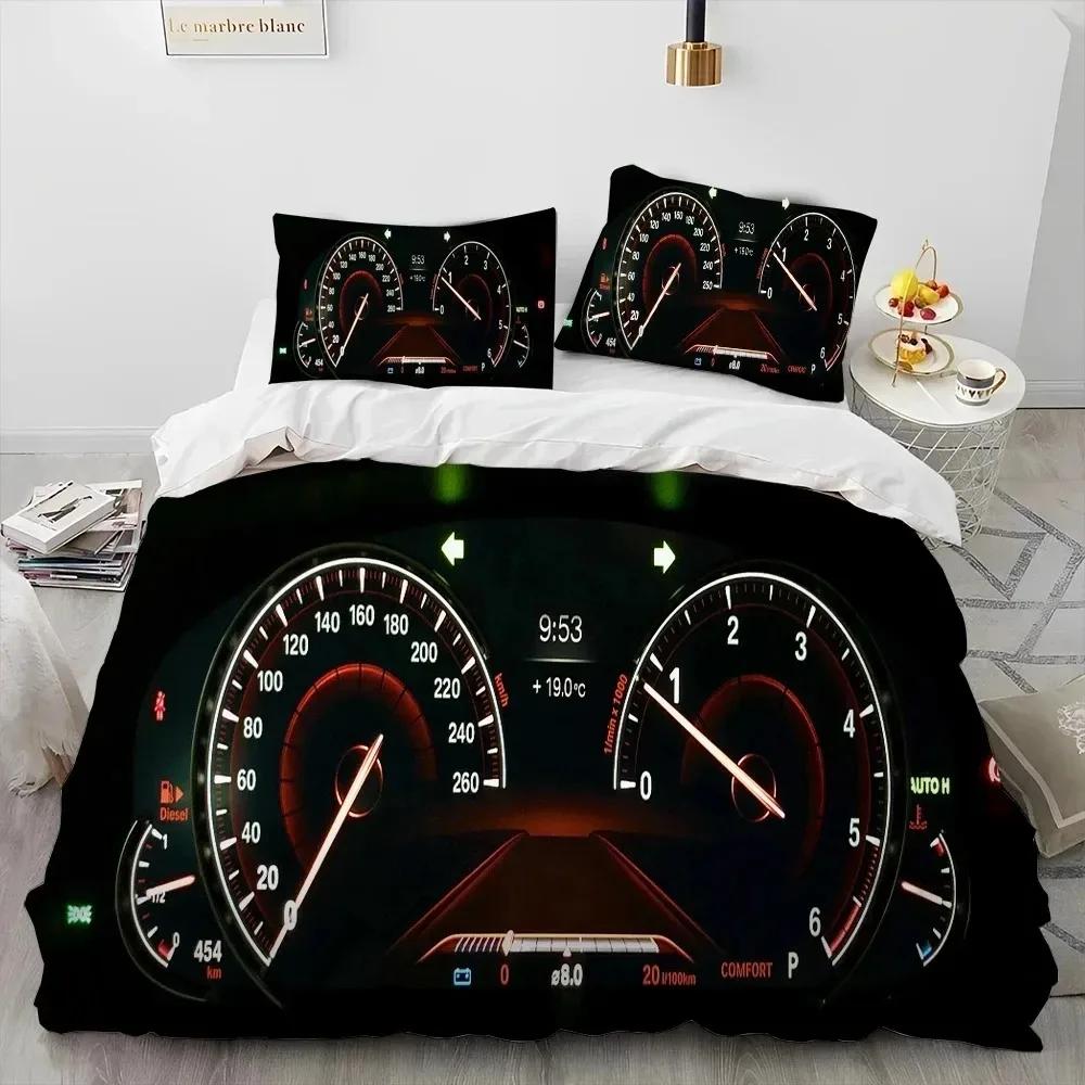 3D Racing Car Dashboard Comforter Bedding SetDuvet Cover Bed Set Quilt Cover PillowcaseKing Queen Size Bedding Set Adult Boys