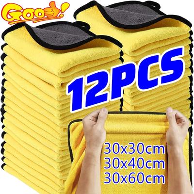 Wholesale Microfiber Car Wash Cleaning Cloths Thickened Double-sided Auto Detailing Rags Super Absorbent Drying Washing Towels