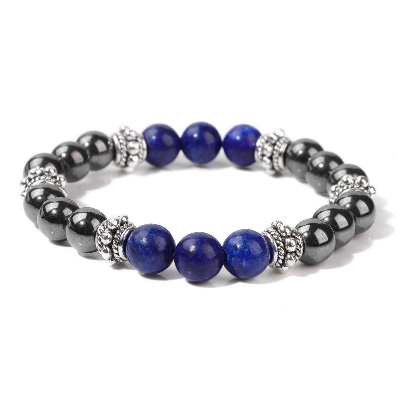 

JYL TS Bracelet Women s Elastic Black Beads Enhances Charm And Inner Strength G0119-17.5cm малиновий колір