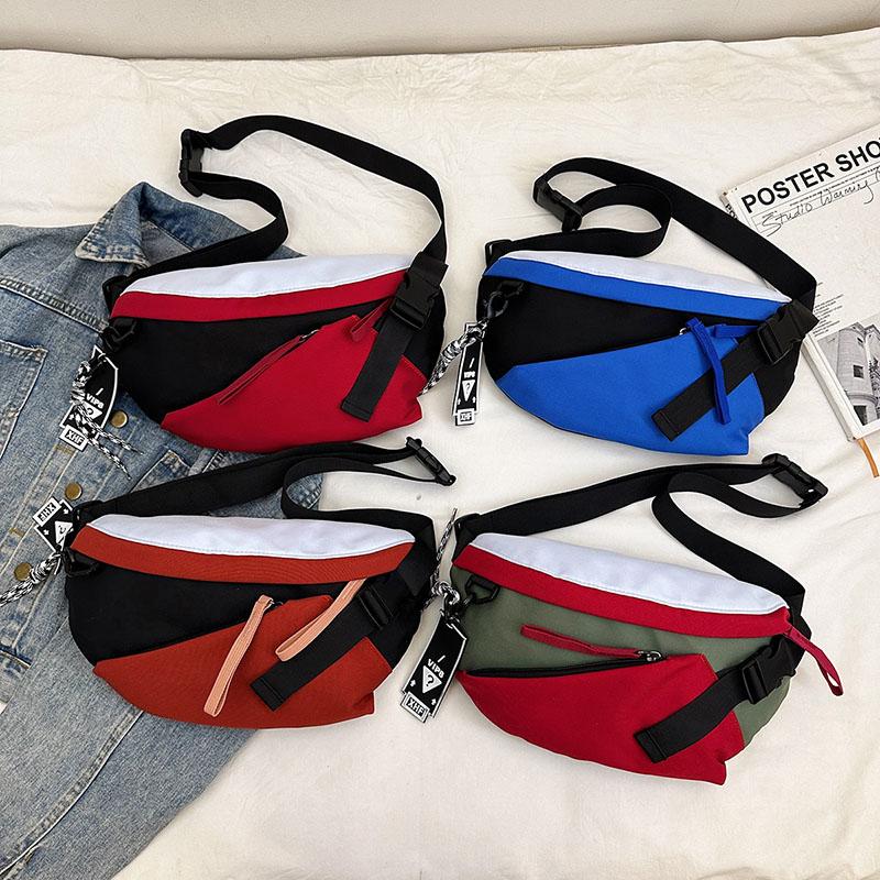 New Nylon Waist Bag Pack Purse Casual Large Phone Belt Chest Bag Pouch Women'S Travel Phone Bag Unisex Fanny Banana Bag