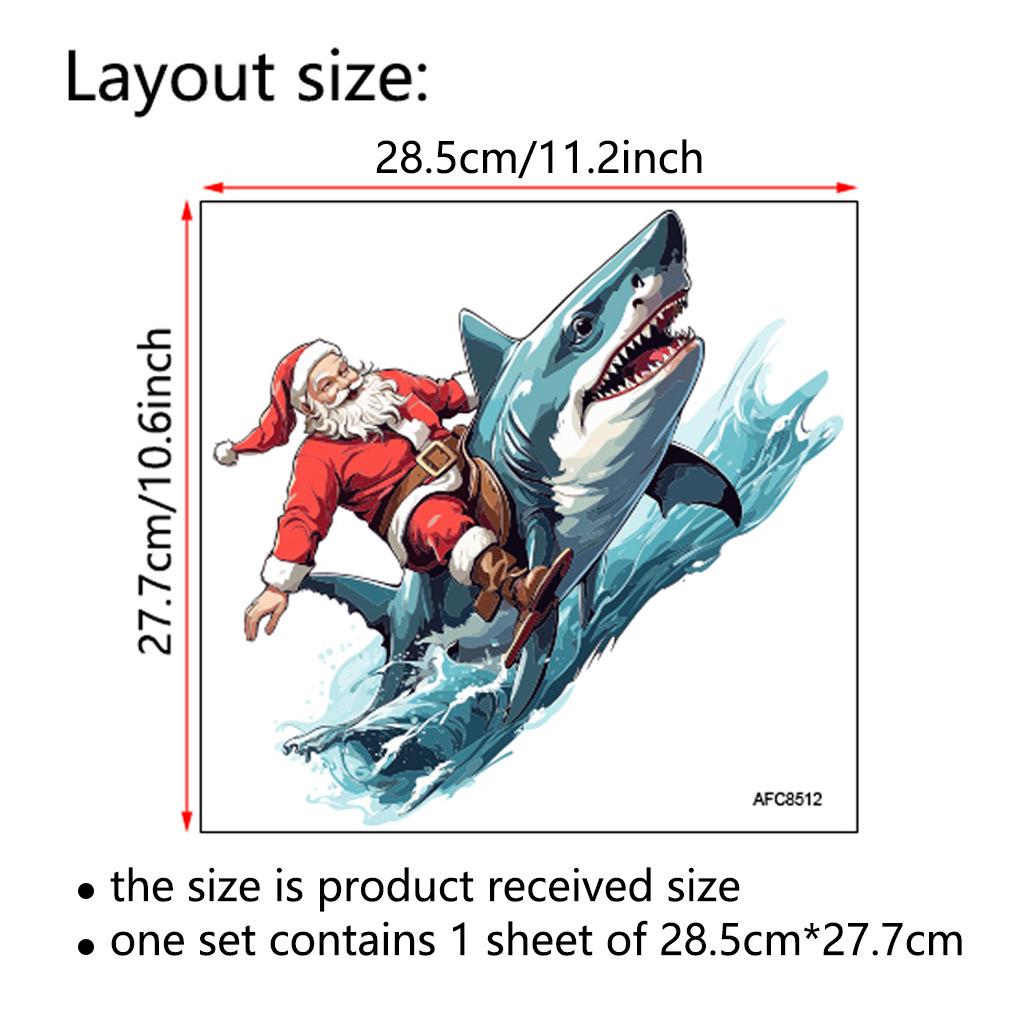 Santa Claus PVC Toilet Sticker - Self-Adhesive Christmas Bathroom Decoration (Model AFC8507)
