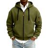 Men's Solid Color Zipper Hooded Cardigan Jacket Men's Sports Large Size Casual Sweatshirt Jacket