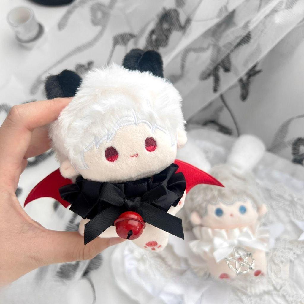 Adorable Angel-Devil 10cm Plush Doll Set with Cloak, Ears, and Wings