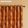 1PC NAPEARL European Style Orange Tulip Printed Curtains Fully Blackout Curtain for Bedroom Living Room Balcony Window for Home Decor