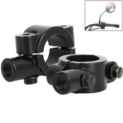 BLACK UNIVERSAL MOTORCYCLE HANDLEBAR MIRROR MOUNT 10MM 7//8/" ALLOY BAR CLAMP
