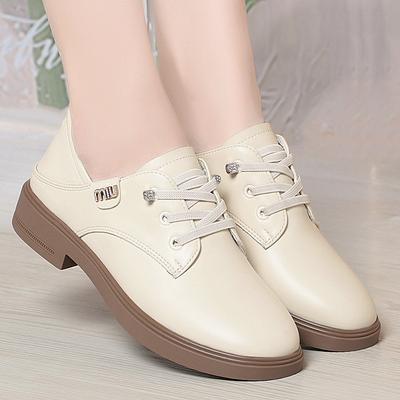 Casual Leather Shoes for Women Spring and Autumn Comfortable and Lightweight Women's Shoes Soft Leather Soft Sole Single Shoes
