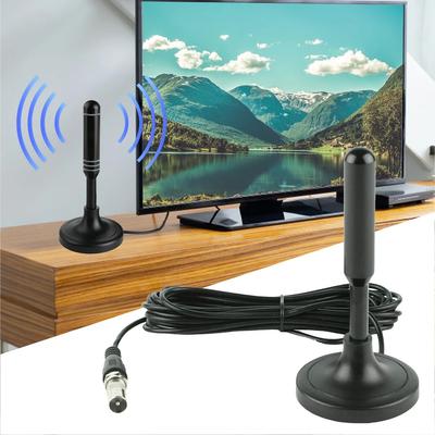 Taşınabilir TV Anteni 300cm Koaksiyel Kablo Dijital TV Anteni DVB-T DVB-T2 DAB İç Mekan Dış Mekan Dijital HD Freeview Anteni Akıllı TV İçin