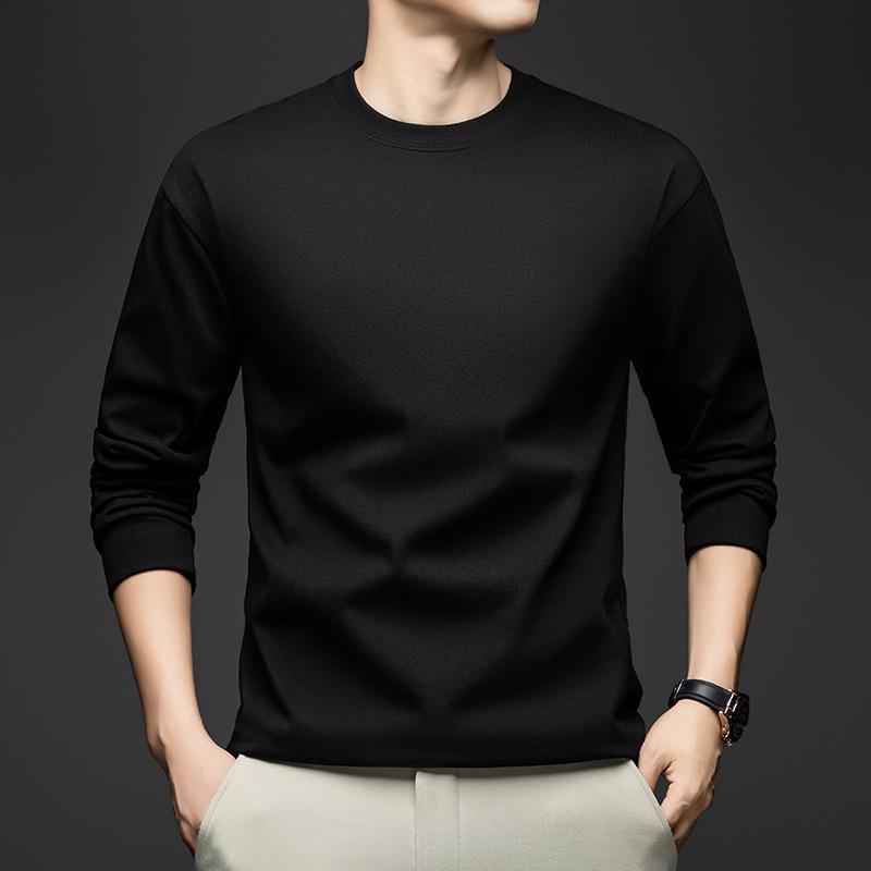Men's Pure Cotton Round-Neck Long-Sleeve Hoodie - Comfortable, Loose-Fit, Solid Color for All Ages