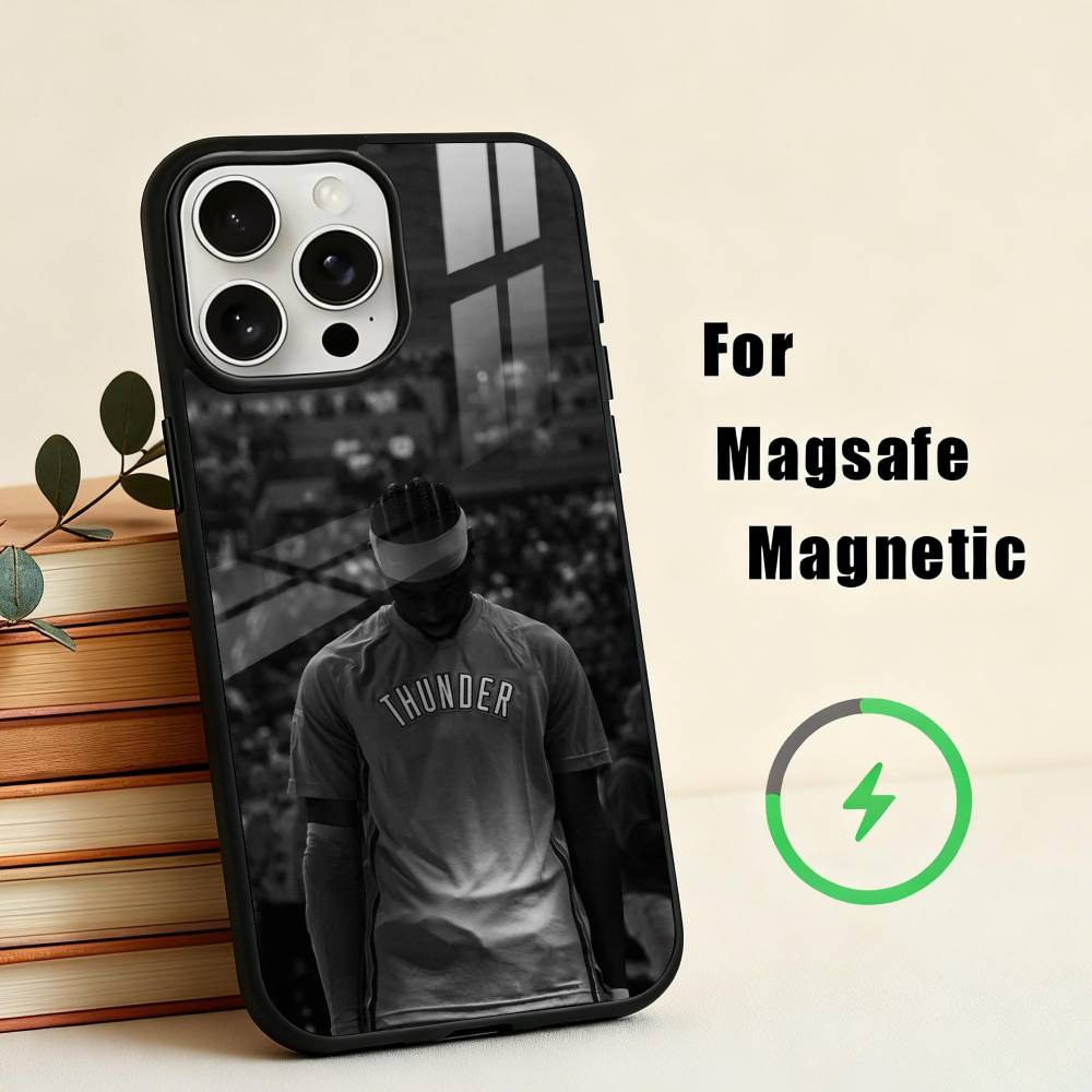 SGA B-Basketball G-Guard S-Sha Phone Case For iPhone17,16,15,14,13,12,11 Plus,Pro Max Magnetic For Magsafe Wireless Charging