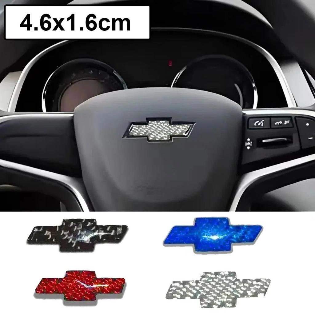 Pegatina Emblema Central de Volante de Fibra de Carbono para Chevrolet Malibu Cruze Equinox Impala Traverse Lacetti Captiva Sail