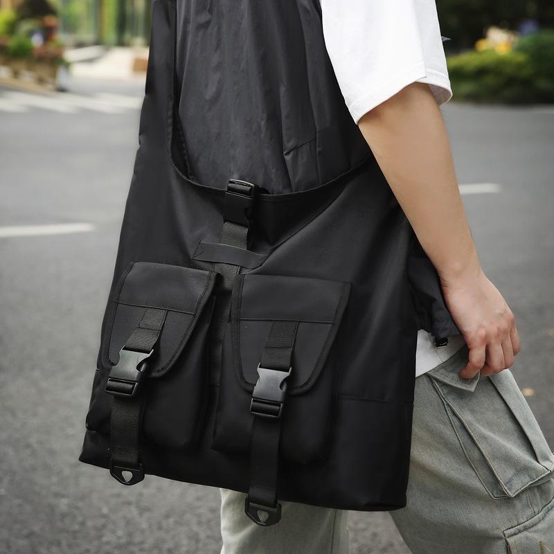 ins niche couple tooling style casual backpack men and women commuting shoulder bag trendy cool large capacity boys messenger bag