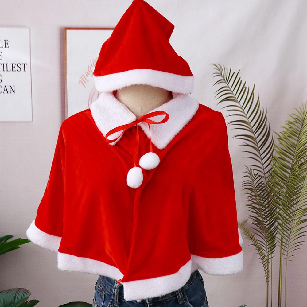 Cape Polyester Girl Shawl Windproof Women Hooded Ponchos Cosplay Costume Christmas Cloak Xmas Cape