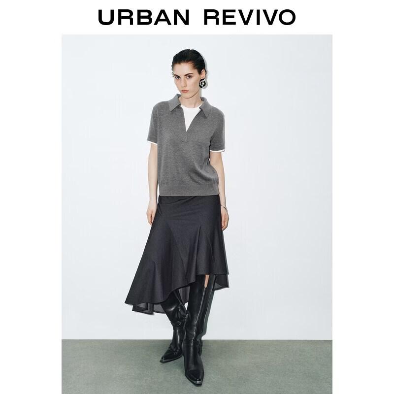 UR2026 Women s Colorblock Polo Knit Top XXS