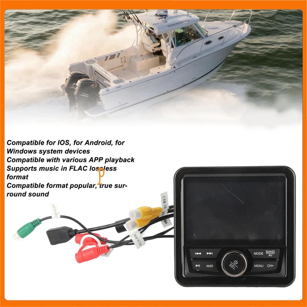 Marine Radio Stereo Waterproof AUX Input  SUB Output Anti Interference Bluetooth Media Receiver for Yachts Vehicles Trucks